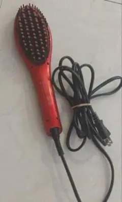 赤 ブラシヘアアイロン