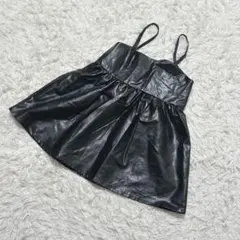 【c7705】Helm キャミソール ブラック　フェイクレザーのサムネイル