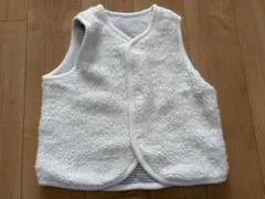 ユニクロ　ホワイト ボア ベビーベスト　70