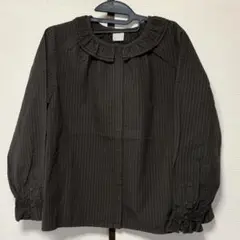 ツハルバイサマンサモスモス　シャツ　ブラウス　フリル　レース　ストライプ