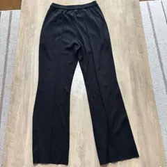 【送料無料】apart by lowrysリブ編み フレアパンツ 黒 Mサイズ