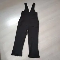 黒いリブサロペット 150cm