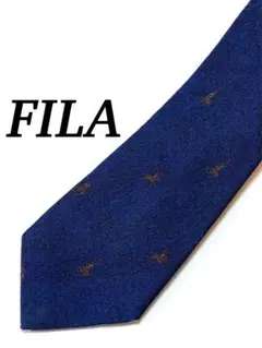 2本目半額 極美品 FILA ネイビー ネクタイ 乗馬 ポロ 馬 ナロータイ