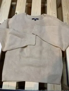 UNIQLO 3DコットンバルーンスリーブセーターＭ　ベージュ
