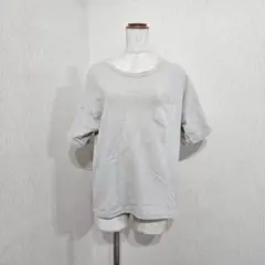 サマンサモスモス ブルー 半袖カットソー グレージュ 綿100% Fのサムネイル