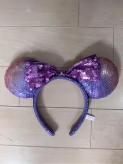 ディズニー　スパンコールリボン　カチューシャ