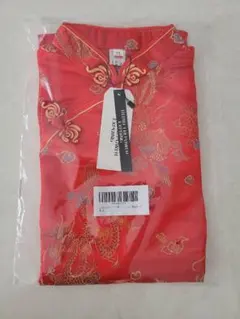 チャイナ服 ロング丈 ロングチャイナドレス龍凰柄レッド