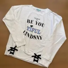 【美品】Lindsay リンジィ トレーナー L 160 ホワイト　白