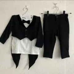 タキシード風　上下2点セット　75cm男の子 フォーマル