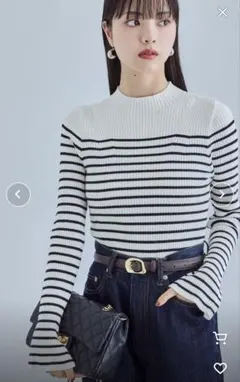 【送料無料】vis リブニットプチハイネックプルオーバー