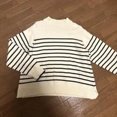 UNIQLO ユニクロ　ボーダー　ストライプ ニット　セーター L トップス　白