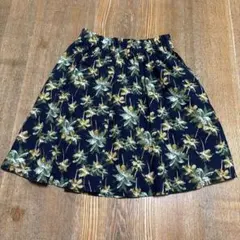 LOWRYS FARM スカート　フレアスカート ネイビー パームツリー柄　夏