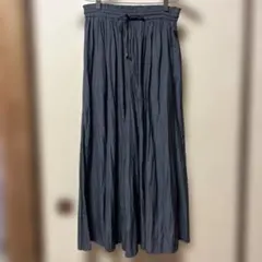 グローバルワーク　さらさら リラックス フレアワイドパンツ M