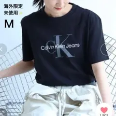 【海外限定】未使用 カルバンクライン MONOLOGO CKロゴTシャツ 黒 Mのサムネイル