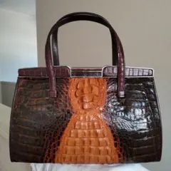 【美品】クロコダイル 本革 バッグ ヴィンテージ 昭和レトロ 当時物