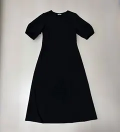 GU ジーユー　ランタンスリーブワンピース(5分袖)(レディース)