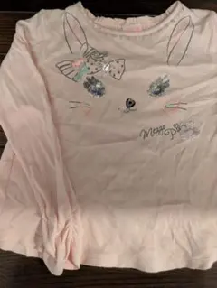 メゾピアノ　mezzopiano　スモーキーピンク長袖トップス130