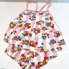 ベビー水着　セット 花柄 ピンク