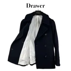 美品 Drawer ノーカラー メルトンコート 日本製38 M ウール ベージュ