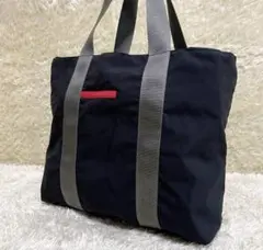 美品　プラダスポーツ　トートバッグ　ナイロン　A4収納可能　ブラック
