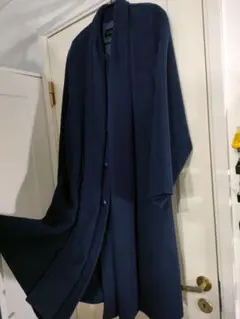 希少美品✦BRUGEブルージュ　希少レトロモダン極上ネイビーウールロングコートL