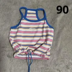 韓国子供服 夏服 ボーダー キャミソール 90