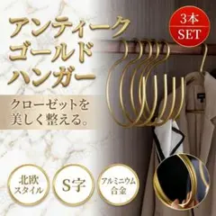 3本 アンティーク ハンガー 合金 ストール マフラー S字 収納 C28-A