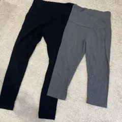 マタニティレギンス　ブラック　グレー　サイズ