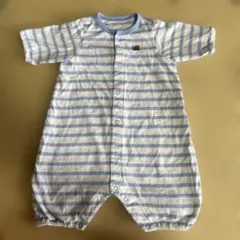 【ミキハウス】ストライプロンパース 50-60cm半袖