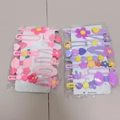 ✦ヘアピン 前髪クリップ 女の子 ヘアアクセサリー ピンク 紫