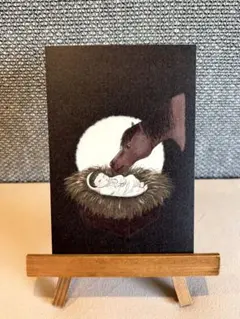 オリジナルポストカード:クリスマスシリーズ「馬とイエス」(作品番号017)