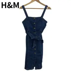 H&M アメカジ風　ストリート系　ブルー デニムサロペット　レディース　S