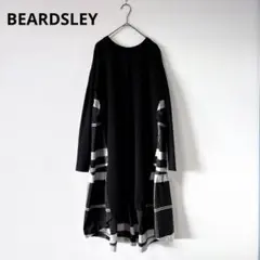 美品✨ビアズリー　タフタビッグチェックワンピース 　ブラック　ホワイト