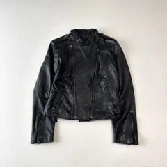 gap leather double riders jacket 短丈 Y2K