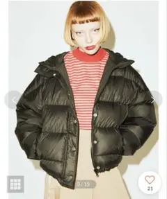 ジュエティー　ブラック ダウンジャケット フード付き