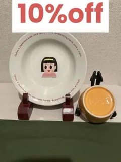 ミスタードーナツ、キャラクターイラスト付きプレートと、ミニ容器