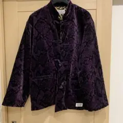 新品】ちちぶや ジャケット 和モダン レザー調 総柄 絹100% 定価17万円 