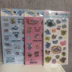 セリア エンジェルブルー キラキラシール エポキシシール　3枚セット　ナルミヤ