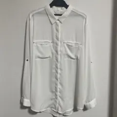 【美品】JEANASIS ジーナシス　長袖シャツ　長袖ブラウス　透け感のサムネイル