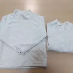 2枚セット＊リブフリースハイネックTシャツ