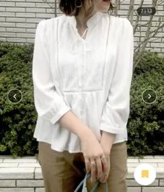 美品！レースブラウス　ボウタイ