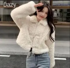 SHEIN dazy フェイクファー ショートコート アイボリー M