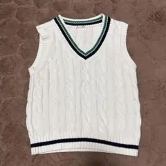 GU ケーブルニット Vネックベスト M