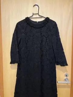 【値下げ中!】 MUVEIL ブラックレース　ワンピース 七分袖