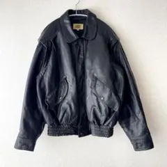NEW MAN レザージャケット A-2 ボンバー 丸襟 フランス ユーロ古着