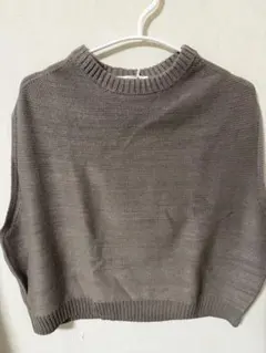 ブラウン ノースリーブ ニットベスト