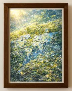 【水彩画アート】息づく地球の鼓動　2L版写真用紙