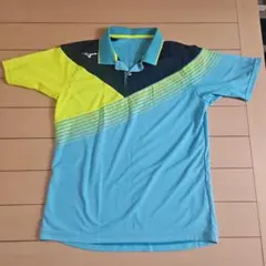 MIZUNO テニスウェア ポロシャツ イエロー ブルー MIZUNO ゲームシャツ ポロシャツ イエロー ブルー Mサイズ - メルカリ