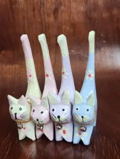 バリ島　猫　置物　お土産　4個セット