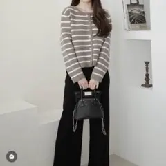 【マーガレット様専用】Maison de Lyla ボーダーニットカーディガン